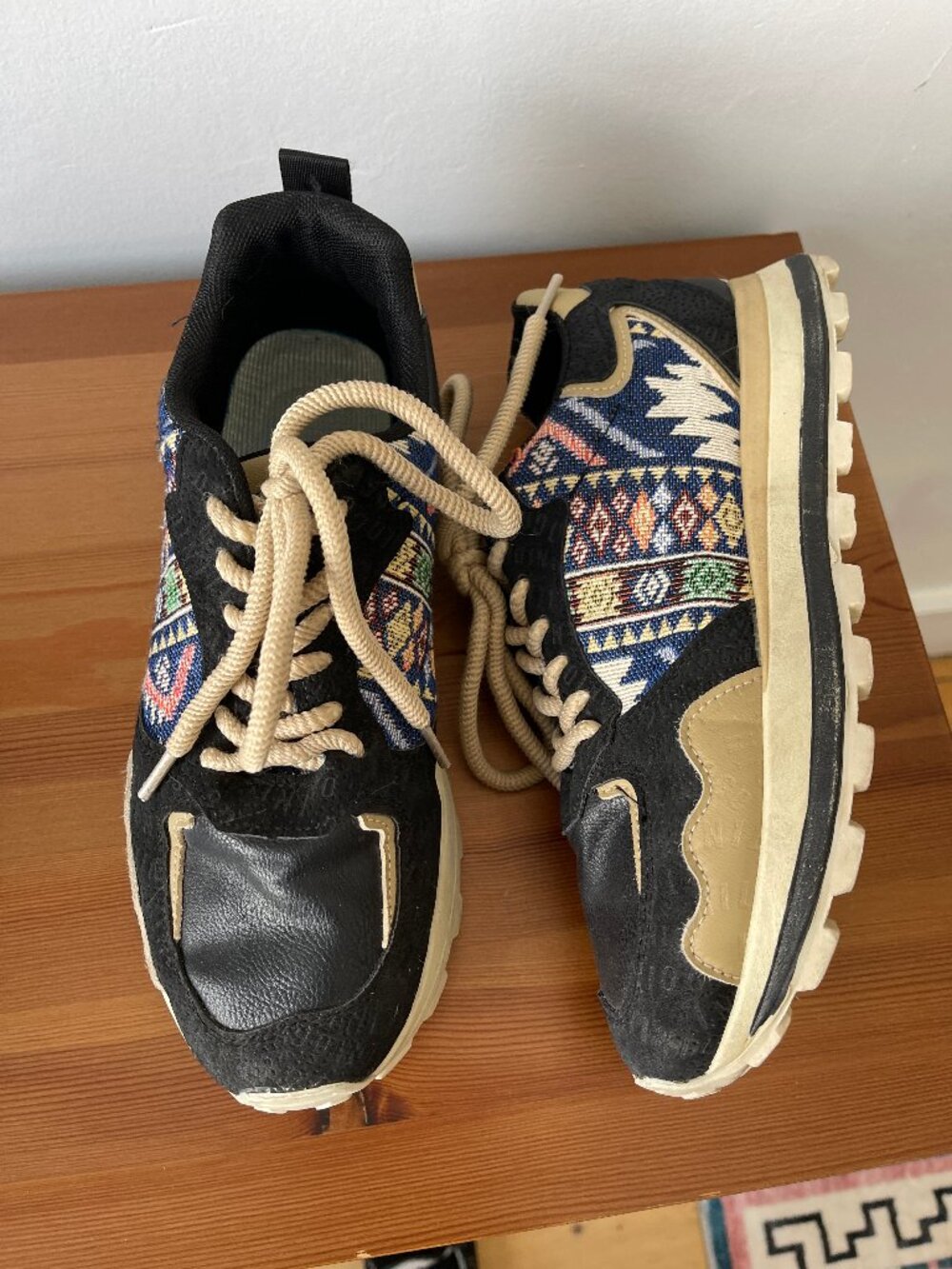 Boho Pattern Platform Sneakers | Chunky Sole Lace-Up Shoes